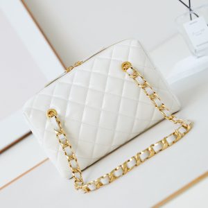 CC 24K Bowling Bag 25cm White Waxed Lambskin