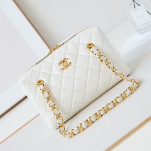 CC 24K Bowling Bag 25cm White Waxed Lambskin