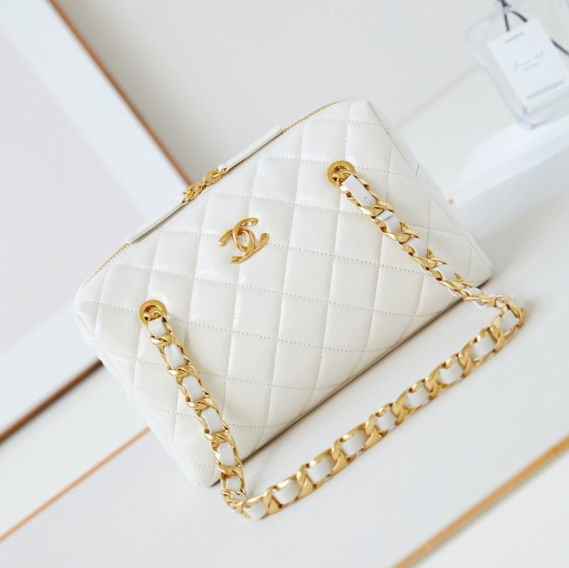 CC 24K Bowling Bag 25cm White Waxed Lambskin