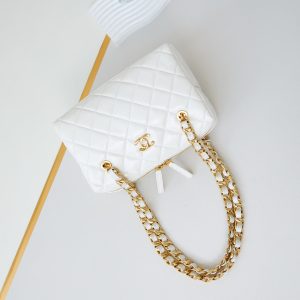 CC 24K Bowling Bag 25cm White Waxed Lambskin