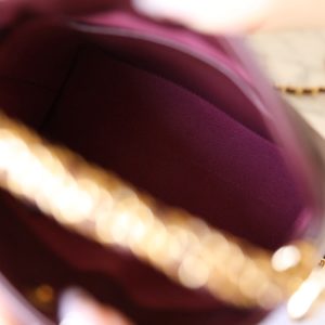 24B Cluth With Chain Burgundy Lambskin Gold Hardware