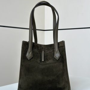 ORIGAMI MEDIUM 27 IN ARMY GREEN LAMBSKIN AND SUEDE