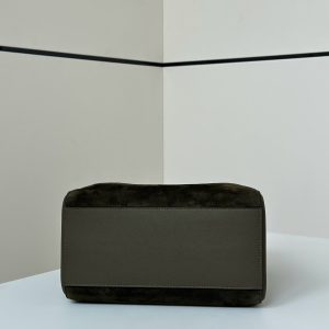 ORIGAMI MEDIUM 27 IN ARMY GREEN LAMBSKIN AND SUEDE