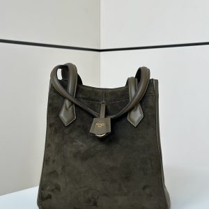 ORIGAMI MEDIUM 27 IN ARMY GREEN LAMBSKIN AND SUEDE