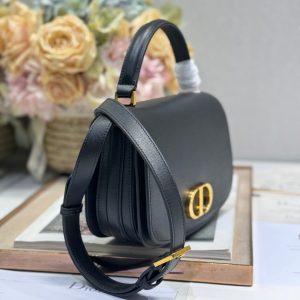 20241023_i1729663304_8461_4_jpg SMALL 19 MONTAIGNE AVENUE TOP HANDLE BAG BLACK SMOOTH CALFSKIN