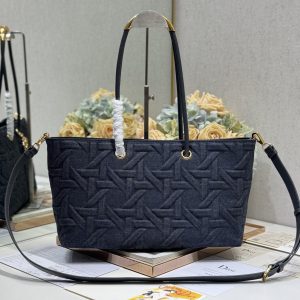 MEDIUM 37 TOUJOURS BAG IN BLACK CANNAGE DENIM