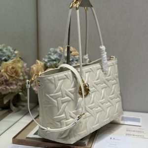 LARGE 41 TOUJOURS BAG IN WHITE MACROCANNAGE LAMBSKIN