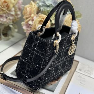 20241031_i1730364102_1292_1_jpg CD Medium Lady 24 Black Lambskin Black White Canvas