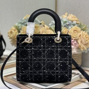 20241031_i1730364102_1612_2_jpg CD Medium Lady 24 Black Lambskin Black White Canvas