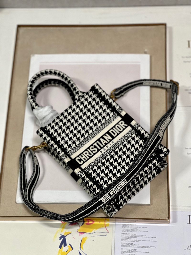 CD Mini Book Tote 13.5 cm Black Beige 336419