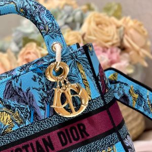 CD Elephant Blue 24 Lady Dior Bag Canvas 336679