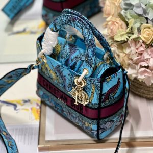 CD Elephant Blue 24 Lady Dior Bag Canvas 336679