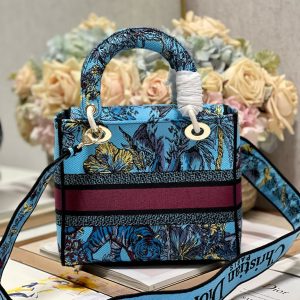 CD Elephant Blue 24 Lady Dior Bag Canvas 336679