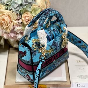 CD Elephant Blue 24 Lady Dior Bag Canvas 336679
