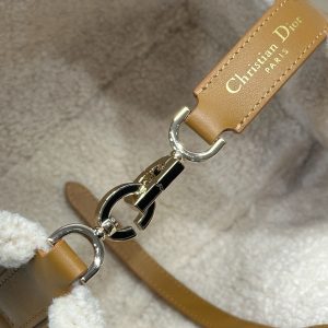 CD Toujours 28.5 Camel Brown Cowhide And Fur Gold Hardware