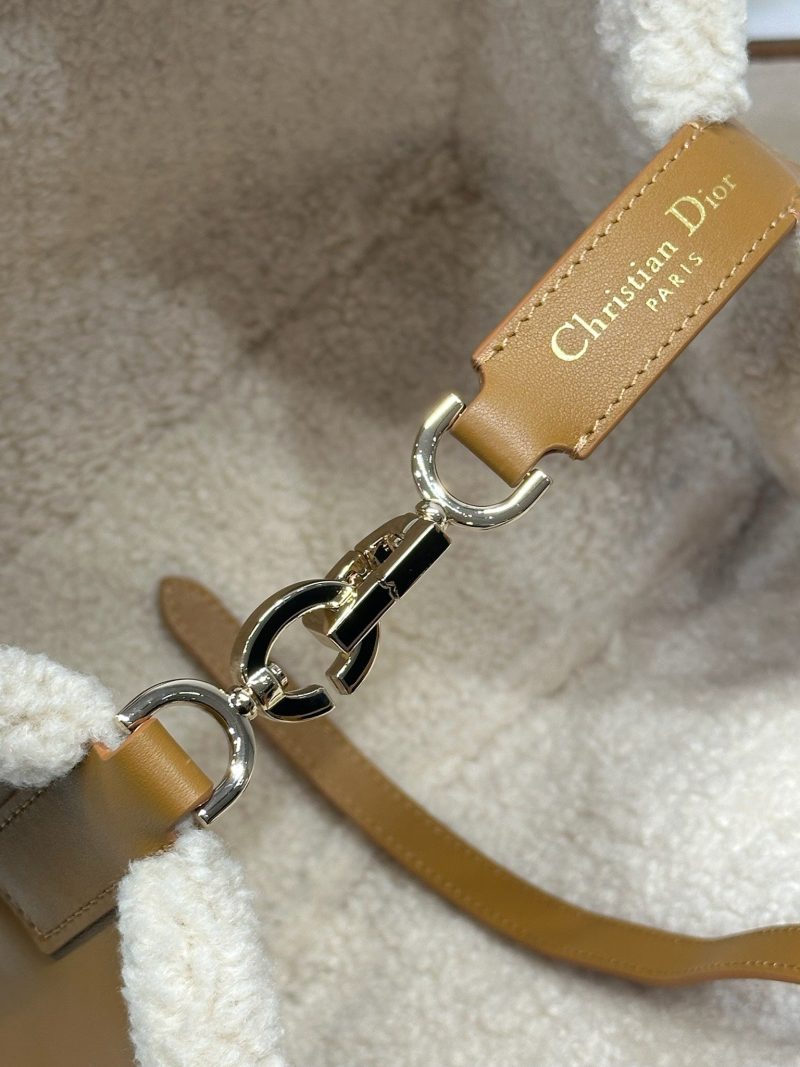 CD Toujours 28.5 Camel Brown Cowhide And Fur Gold Hardware