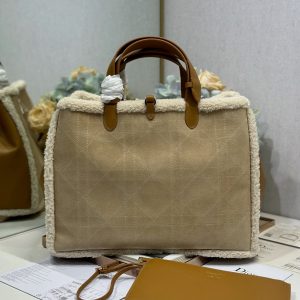 CD Toujours 37 Camel Brown Cowhide And Fur Gold Hardware