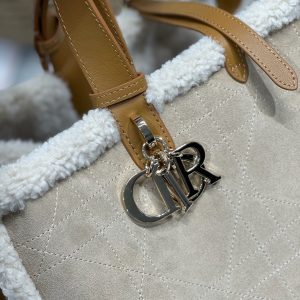 CD Toujours 37 Camel Brown Cowhide And Fur Gold Hardware