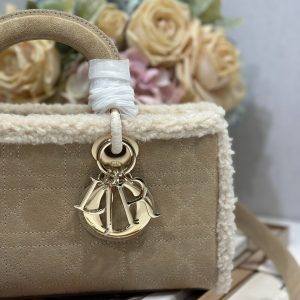 CD Lady D-Joy 26 Camel Cowhide And Fur Gold Hardware