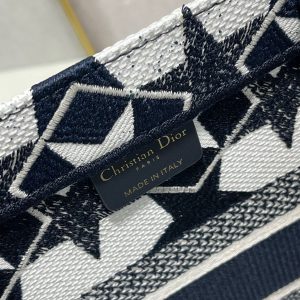 CD Five-pointed Star Book Tote 36cm Bag Blue White Canvas 336522