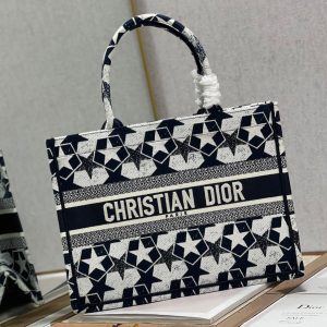CD Five-pointed Star Book Tote 36cm Bag Blue White Canvas 336522