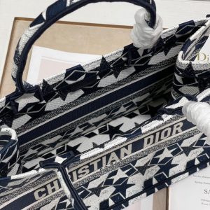 CD Five-pointed Star Book Tote 36cm Bag Blue White Canvas 336522