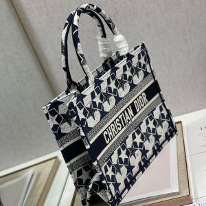 CD Five-pointed Star Book Tote 36cm Bag Blue White Canvas 336522