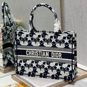 CD Five-pointed Star Book Tote 36cm Bag Blue White Canvas 336522