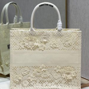 CD Fish Shreds White Book Tote 42cm Bag Canvas 336594