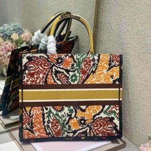 CD Yellow Five-color Flower Book Tote 42cm Bag Canvas 336579