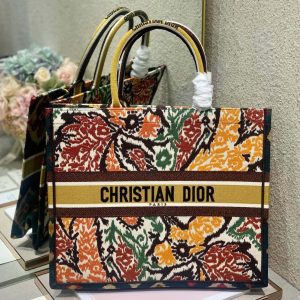 CD Yellow Five-color Flower Book Tote 42cm Bag Canvas 336579