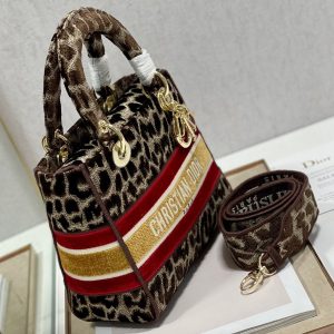 CD Velvet Leopard Print 24 Lady Dior Bag Canvas 336645