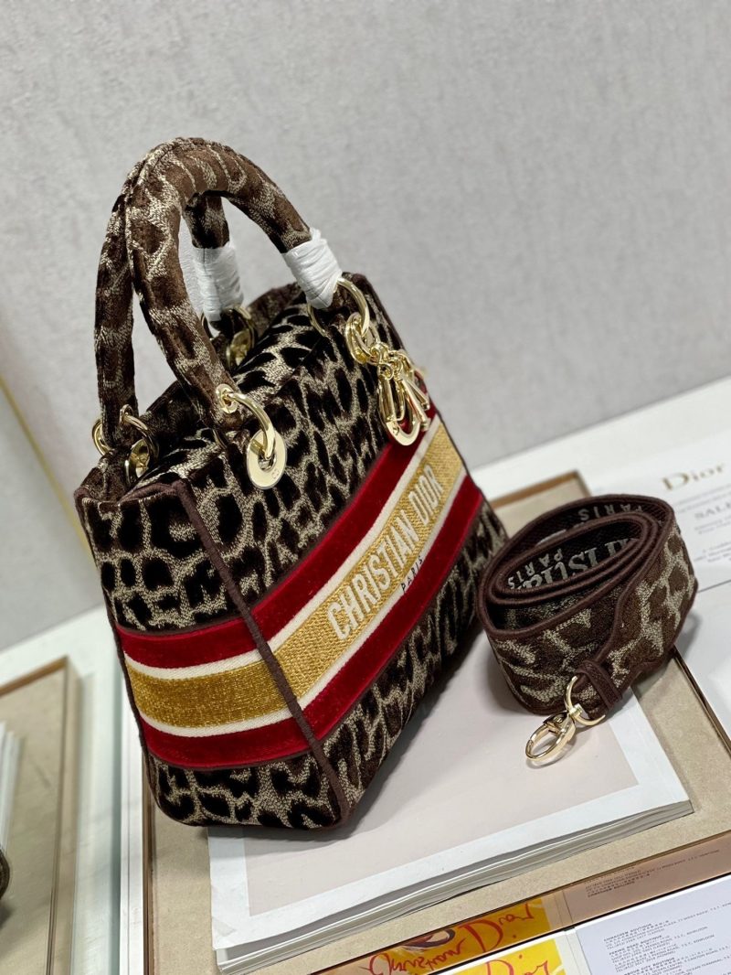 CD Velvet Leopard Print 24 Lady Dior Bag Canvas 336645