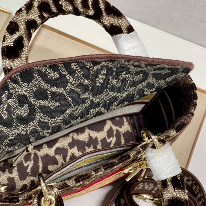 CD Velvet Leopard Print 24 Lady Dior Bag Canvas 336645