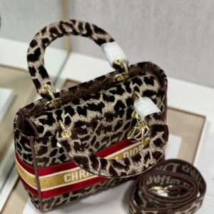 CD Velvet Leopard Print 24 Lady Dior Bag Canvas 336645