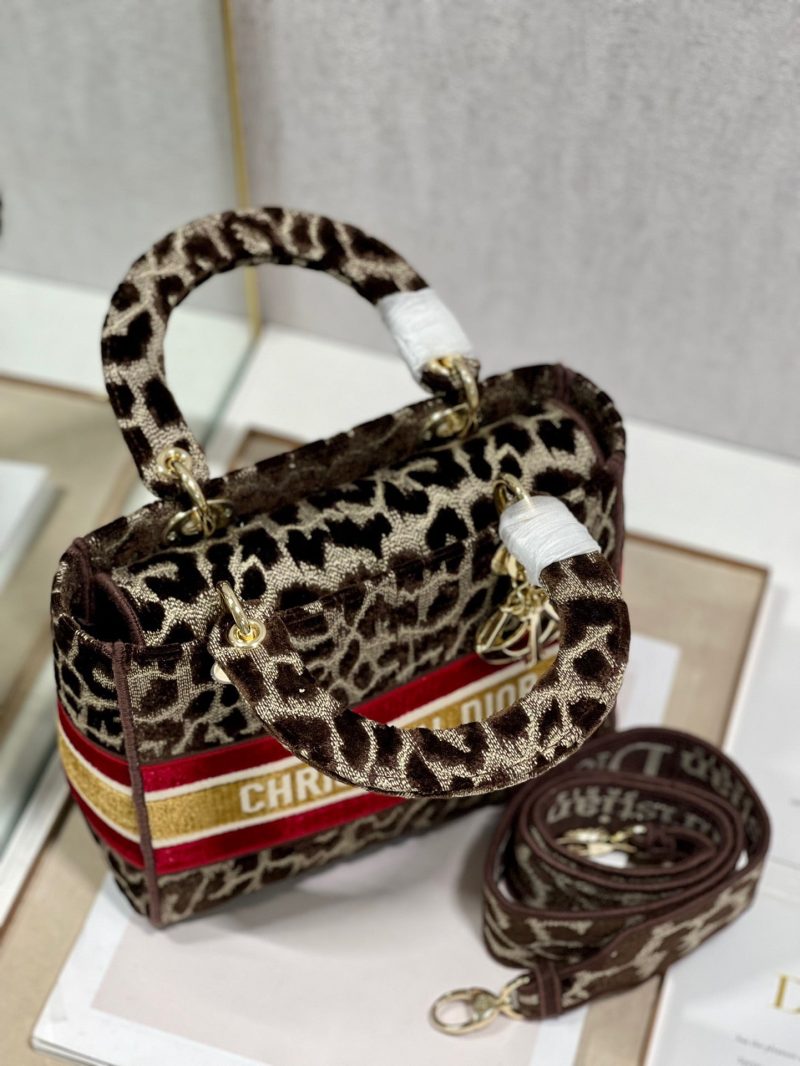 CD Velvet Leopard Print 24 Lady Dior Bag Canvas 336645