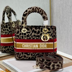 CD Velvet Leopard Print 24 Lady Dior Bag Canvas 336645