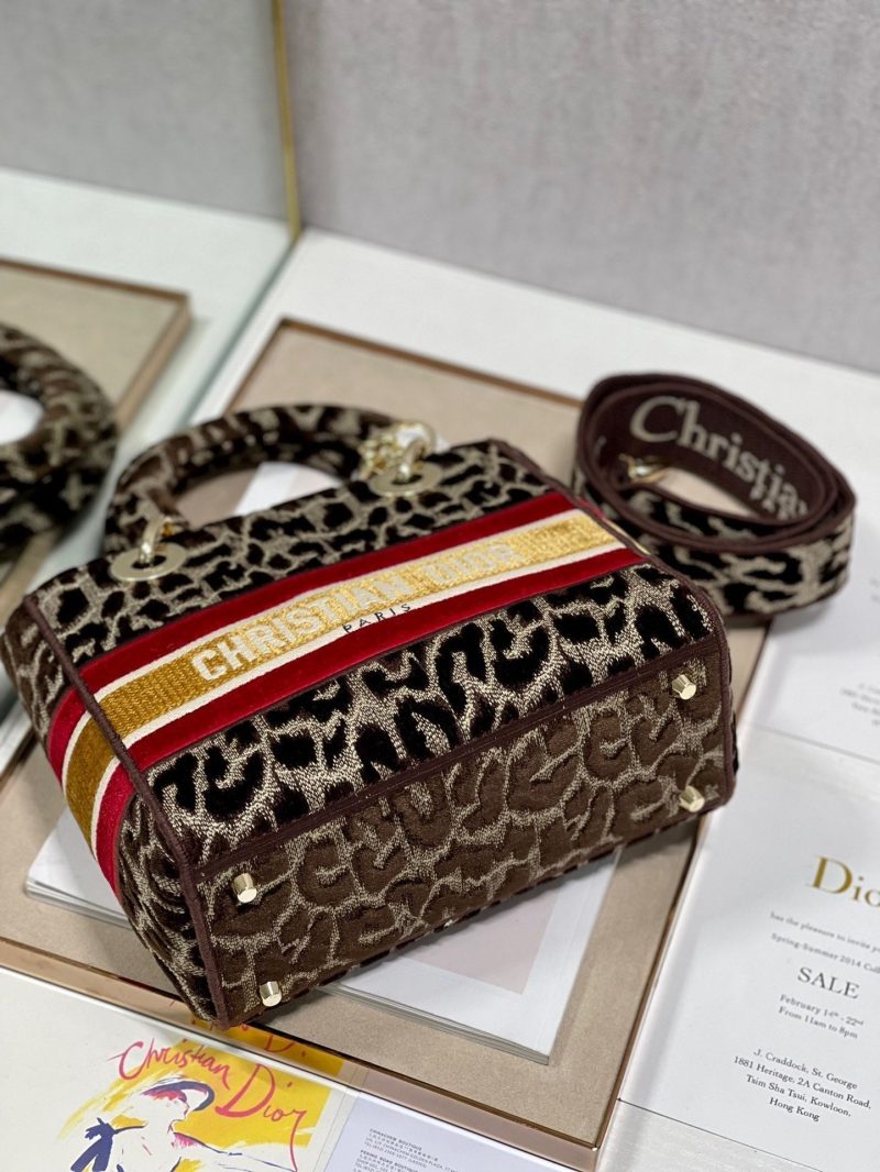 CD Velvet Leopard Print 24 Lady Dior Bag Canvas 336645