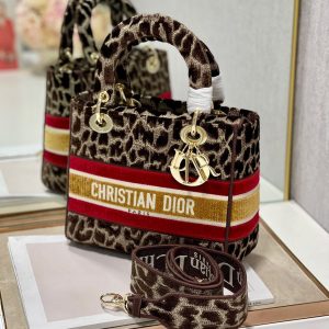 CD Velvet Leopard Print 24 Lady Dior Bag Canvas 336645