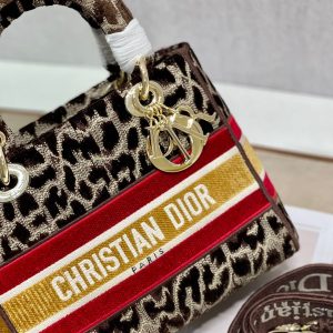 CD Velvet Leopard Print 24 Lady Dior Bag Canvas 336645