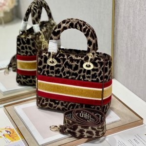 CD Velvet Leopard Print 24 Lady Dior Bag Canvas 336645