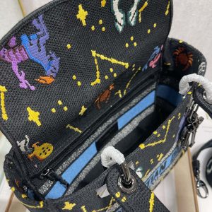 CD Qixi Black 24 Lady Dior Bag Canvas 336654