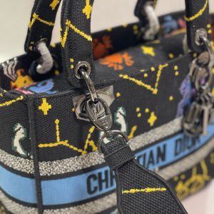 CD Qixi Black 24 Lady Dior Bag Canvas 336654