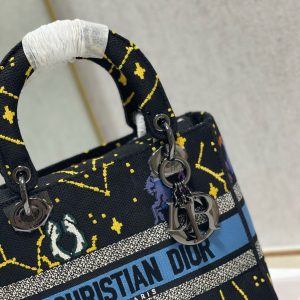 CD Qixi Black 24 Lady Dior Bag Canvas 336654