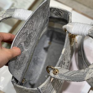 CD Gray Tiger 24 Lady Dior Bag Canvas 336660