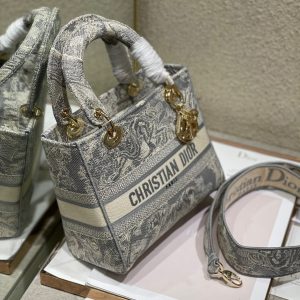CD Gray Tiger 24 Lady Dior Bag Canvas 336660