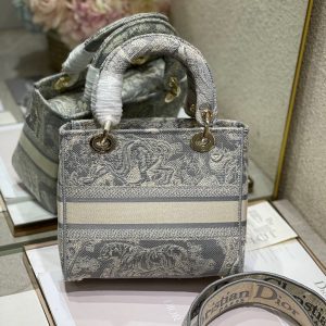 CD Gray Tiger 24 Lady Dior Bag Canvas 336660