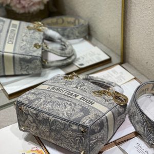 CD Gray Tiger 24 Lady Dior Bag Canvas 336660