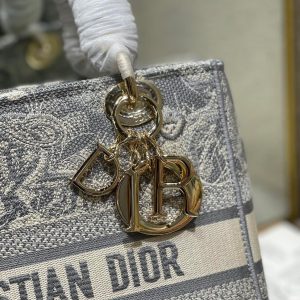 CD Gray Tiger 24 Lady Dior Bag Canvas 336660