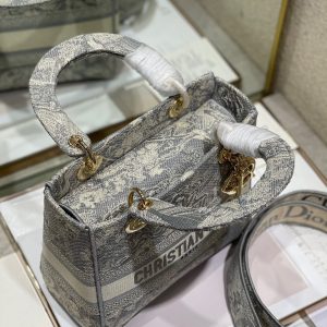 CD Gray Tiger 24 Lady Dior Bag Canvas 336660